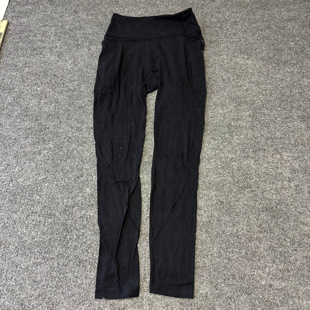 Gymshark Leggings Womens Size M Black High Waisted Athletic Pockets GLLG3640-BK
